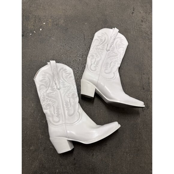 Jeffrey Campbell Dagget Boots White Combo Leather